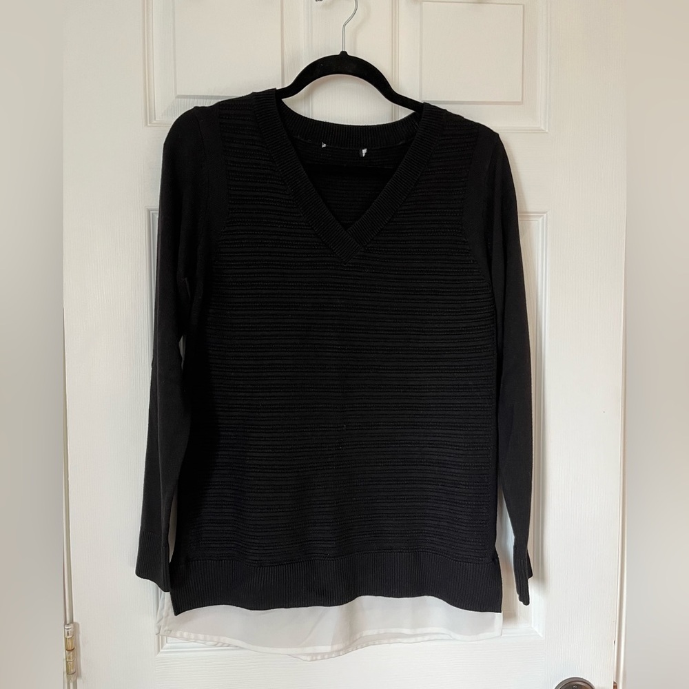 Layered look sweater